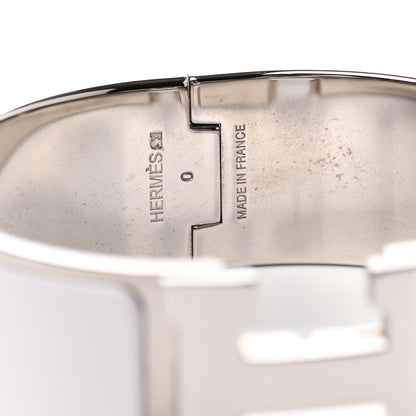 Hermes Enamel Wide Clic Clac H Bracelet PM White 4 of 4