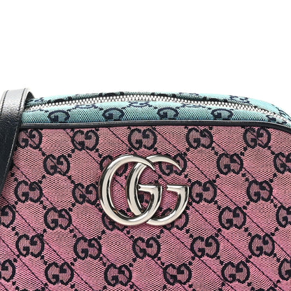 Gucci Monogram Multicolor Matelasse Diagonal Small GG Marmont Chain Shoulder Bag Pink Blue Green Red Light Blue 8 of 10