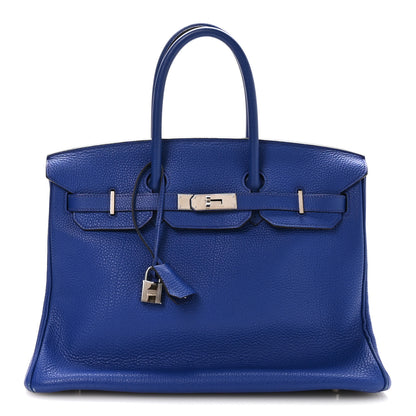Hermes Togo BIRKIN 35 Bleu France 1 of 10