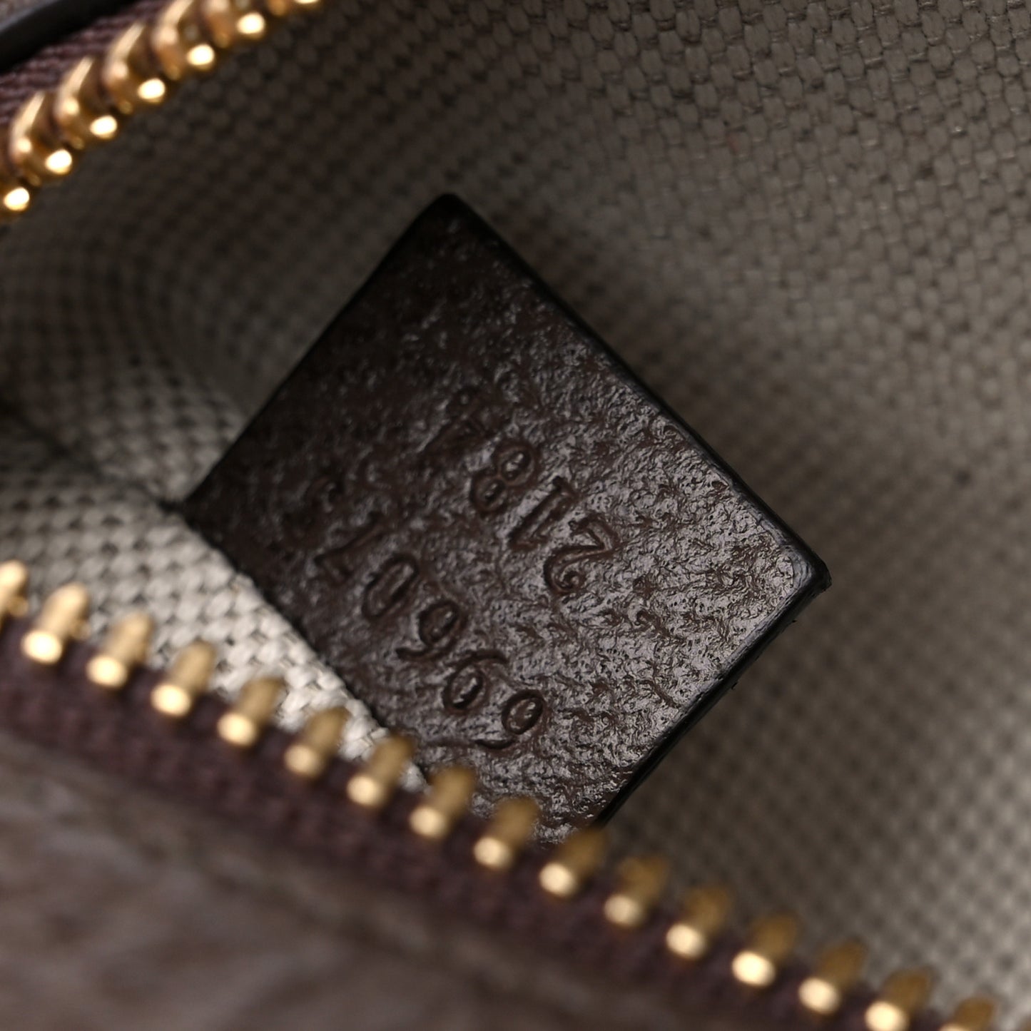 Monogram Jumbo GG Textured Dollar Calfskin Web Mini Crossbody Bag Camel Ebony New Acero