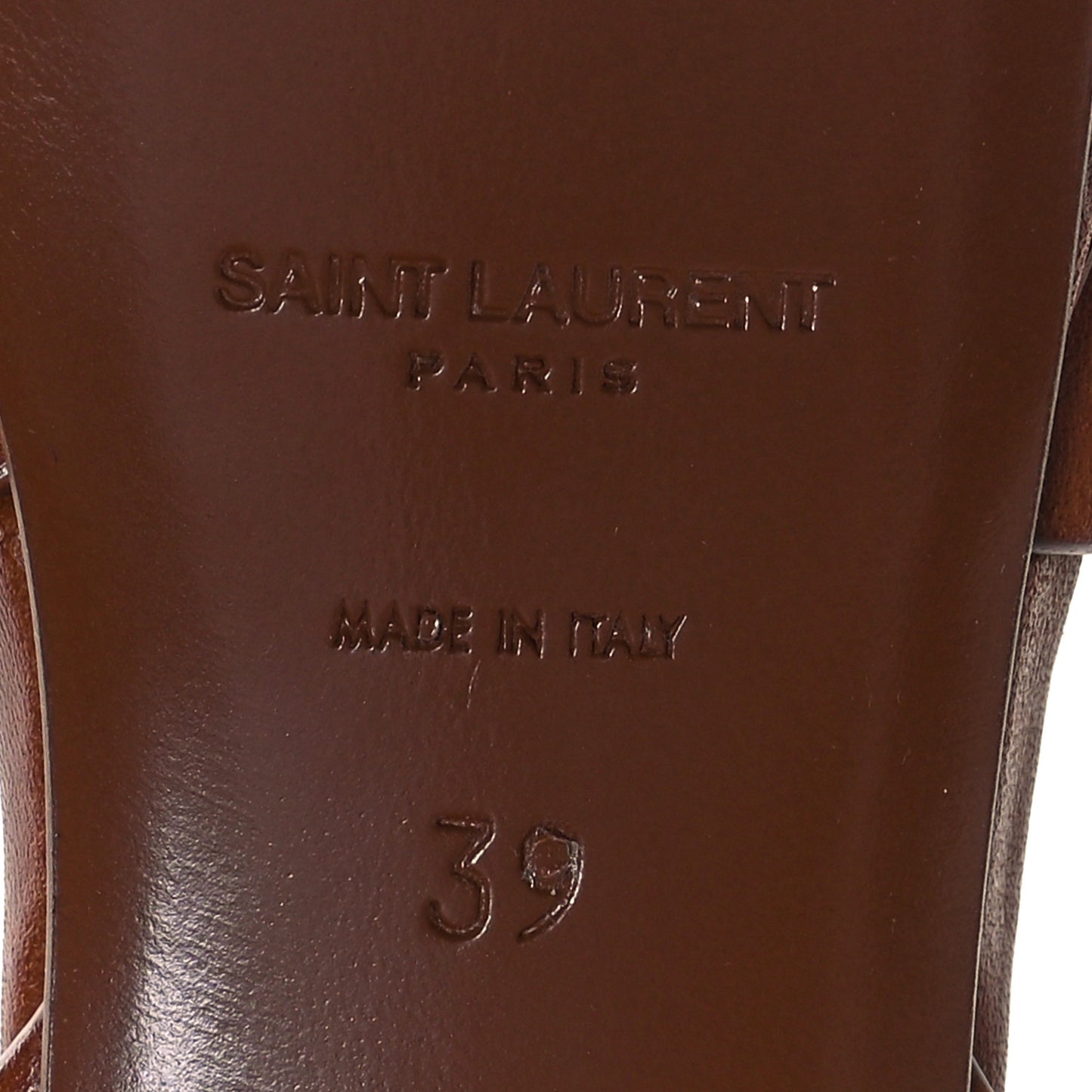 Calfskin Tribute 75 Platform Sandals 39 Amber