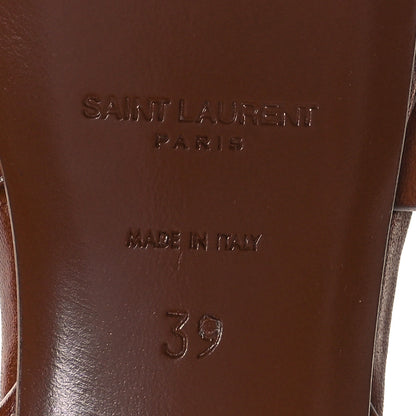 Saint Laurent Calfskin Tribute 75 Platform Sandals 39 Amber 6 of 8