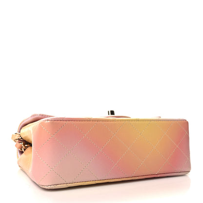 Chanel Lambskin Quilted Tie Dye Ombre Mini Rectangular Flap Yellow Multicolor 4 of 11