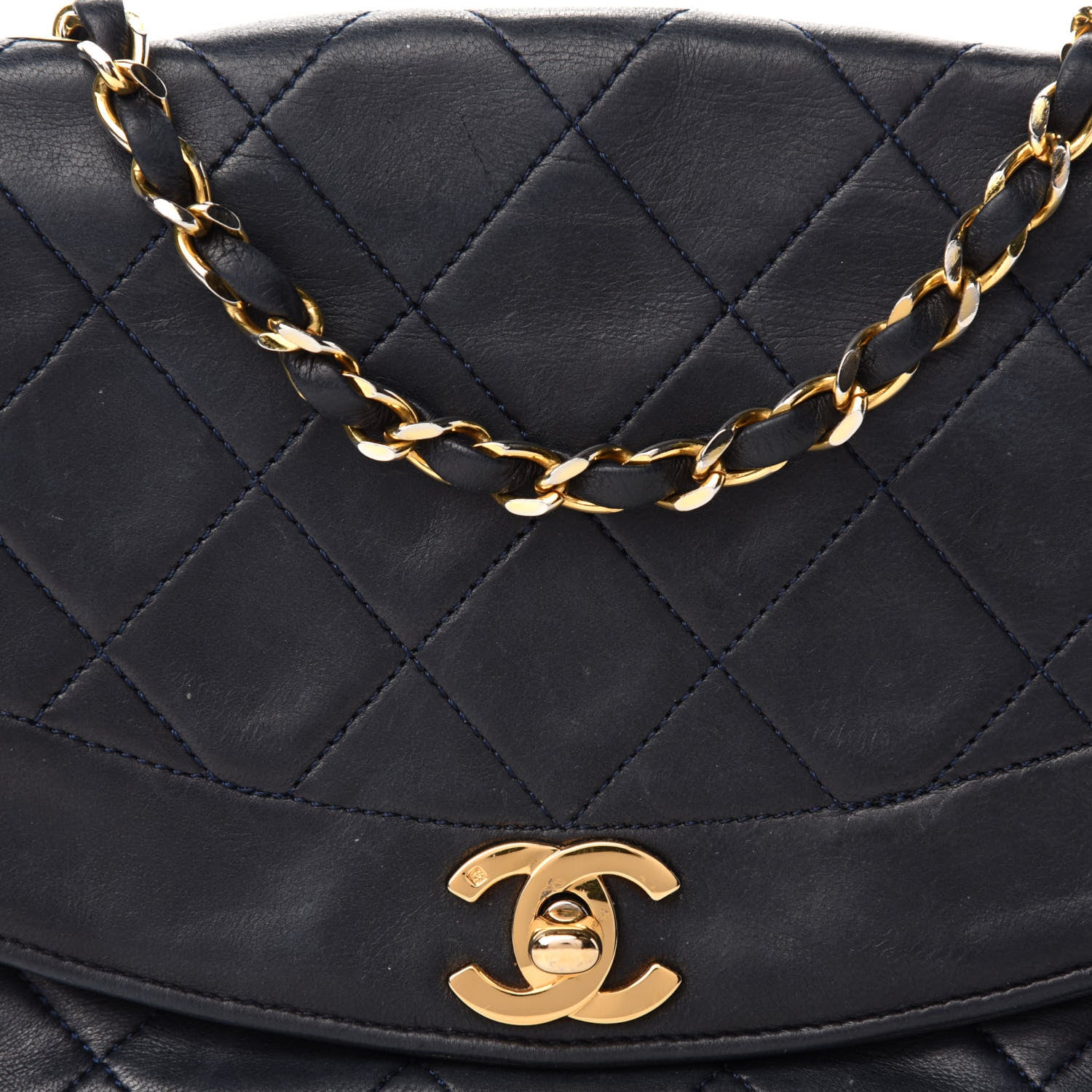 Chanel Lambskin Quilted Small Single Flap Bag Navy 13 of 13