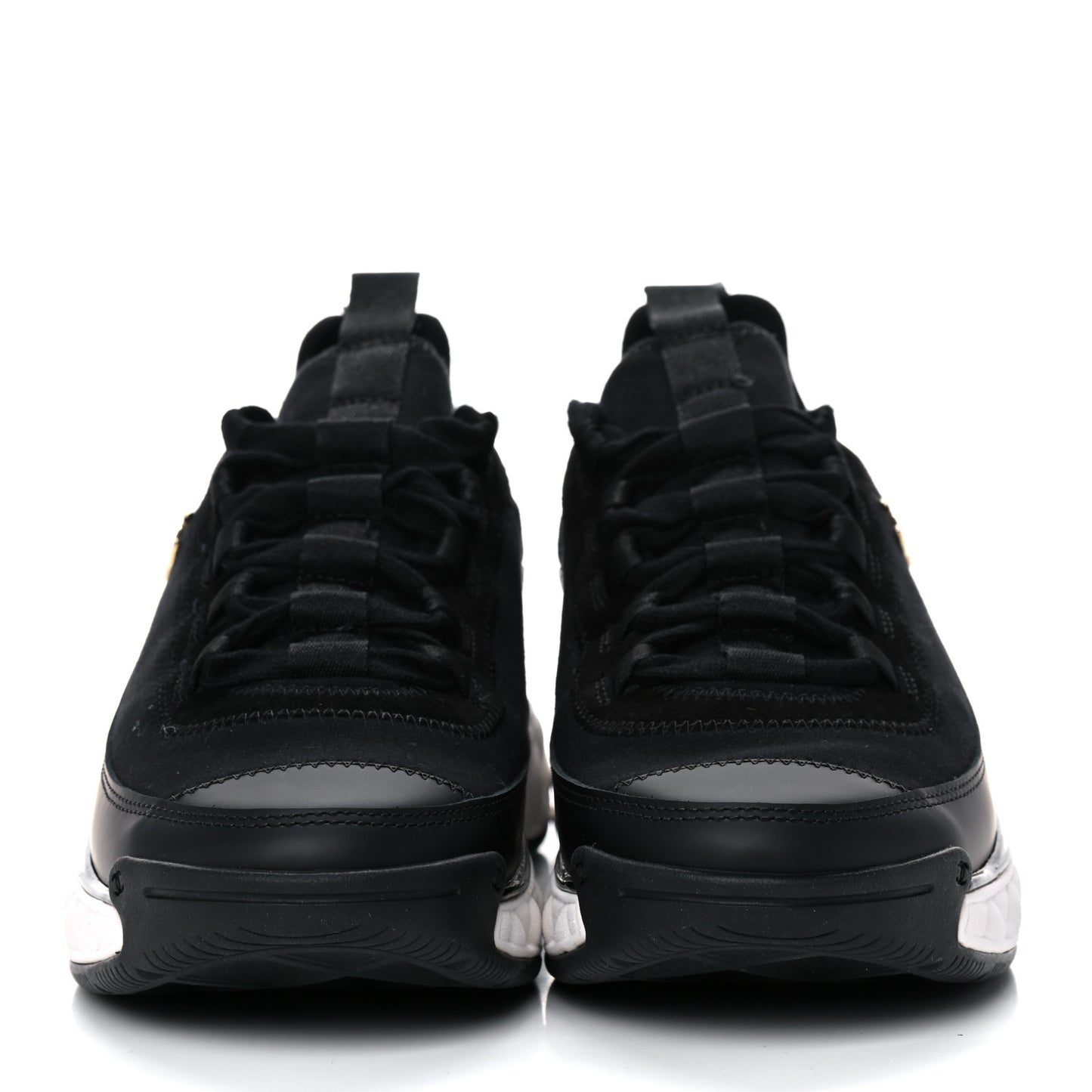 Velvet Calfskin Mixed Fibers CC Sneakers 36.5 Black