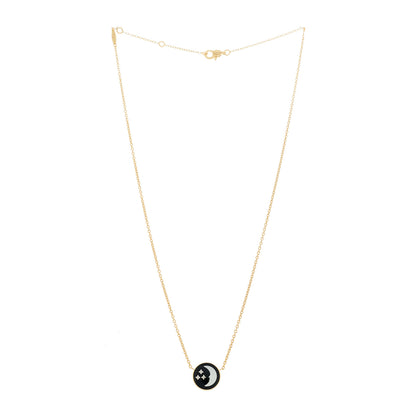 Christian Dior 18K Yellow Gold Platinum Diamond Black Onyx Mother of Pearl Rose Celeste Pendant Necklace 4 of 8