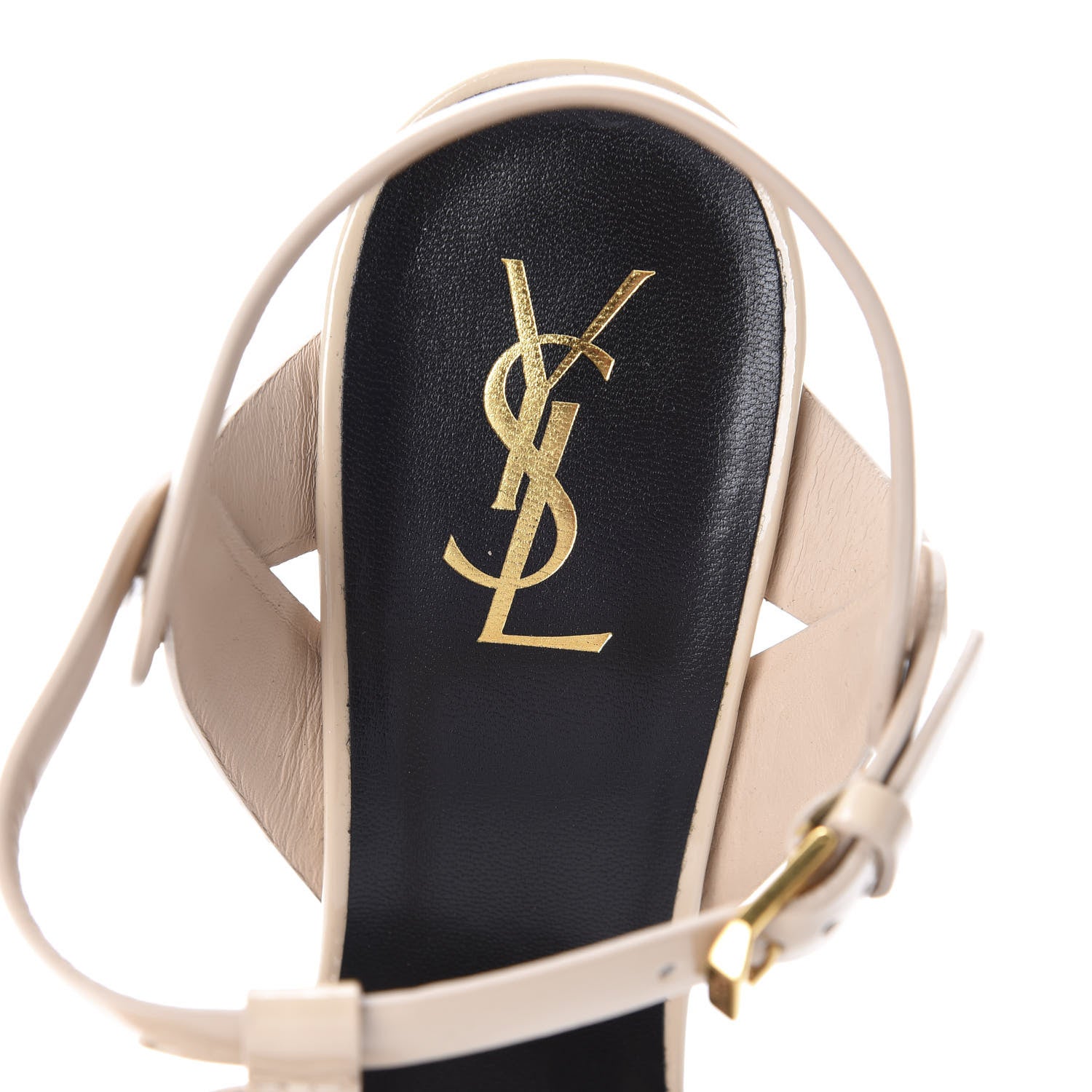 Saint Laurent Patent Tribute 105 Platform Sandals 41.5 Nude Powder 5 of 7