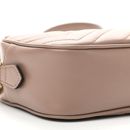 Gucci Calfskin Matelasse Mini GG Marmont Chain Shoulder Bag Porcelain Rose 9 of 13