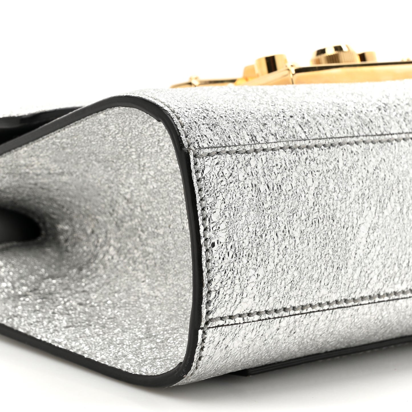 Galassia Small Padlock Shoulder Bag Argento