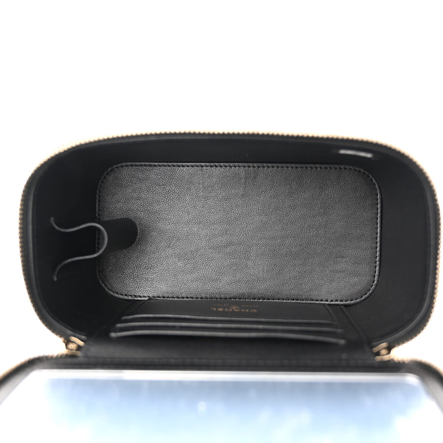 Chanel Lambskin Quilted Small Top Handle Vanity Case With Chain Black 5 of 11