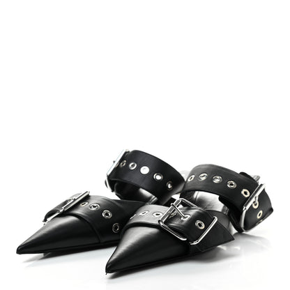 Balenciaga Shiny Calfskin Belt 40mm Mules 39.5 Black 3 of 8