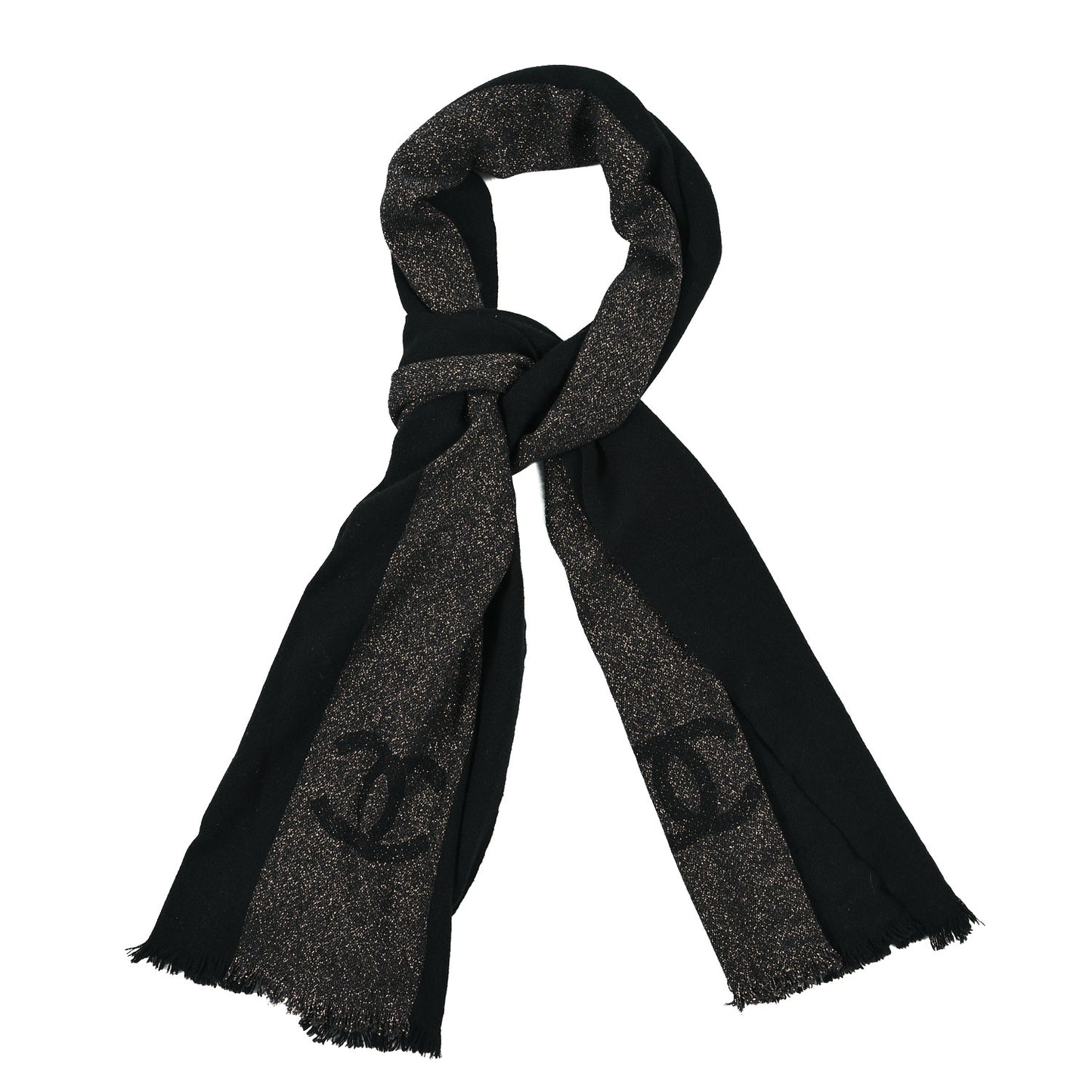 Cashmere Viscose CC Scarf Black Grey