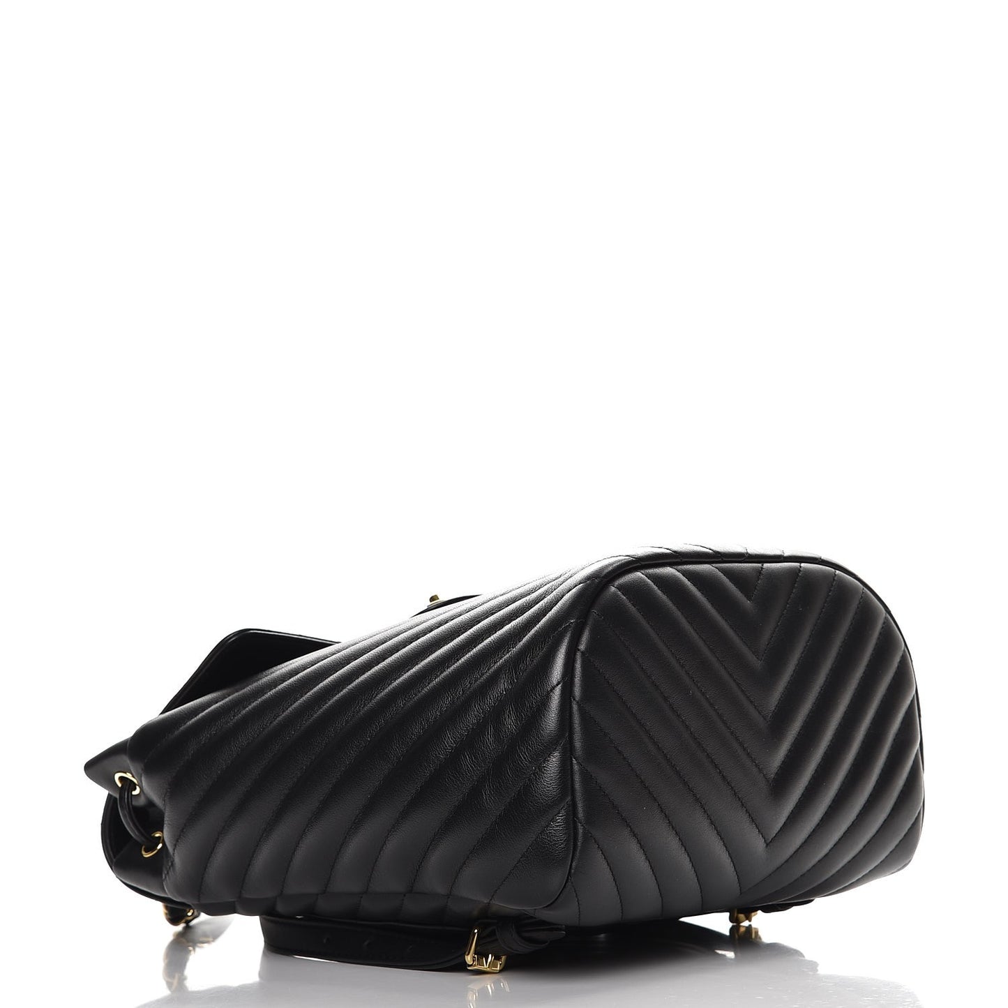 Calfskin Chevron Quilted Small Urban Spirit Backpack Black