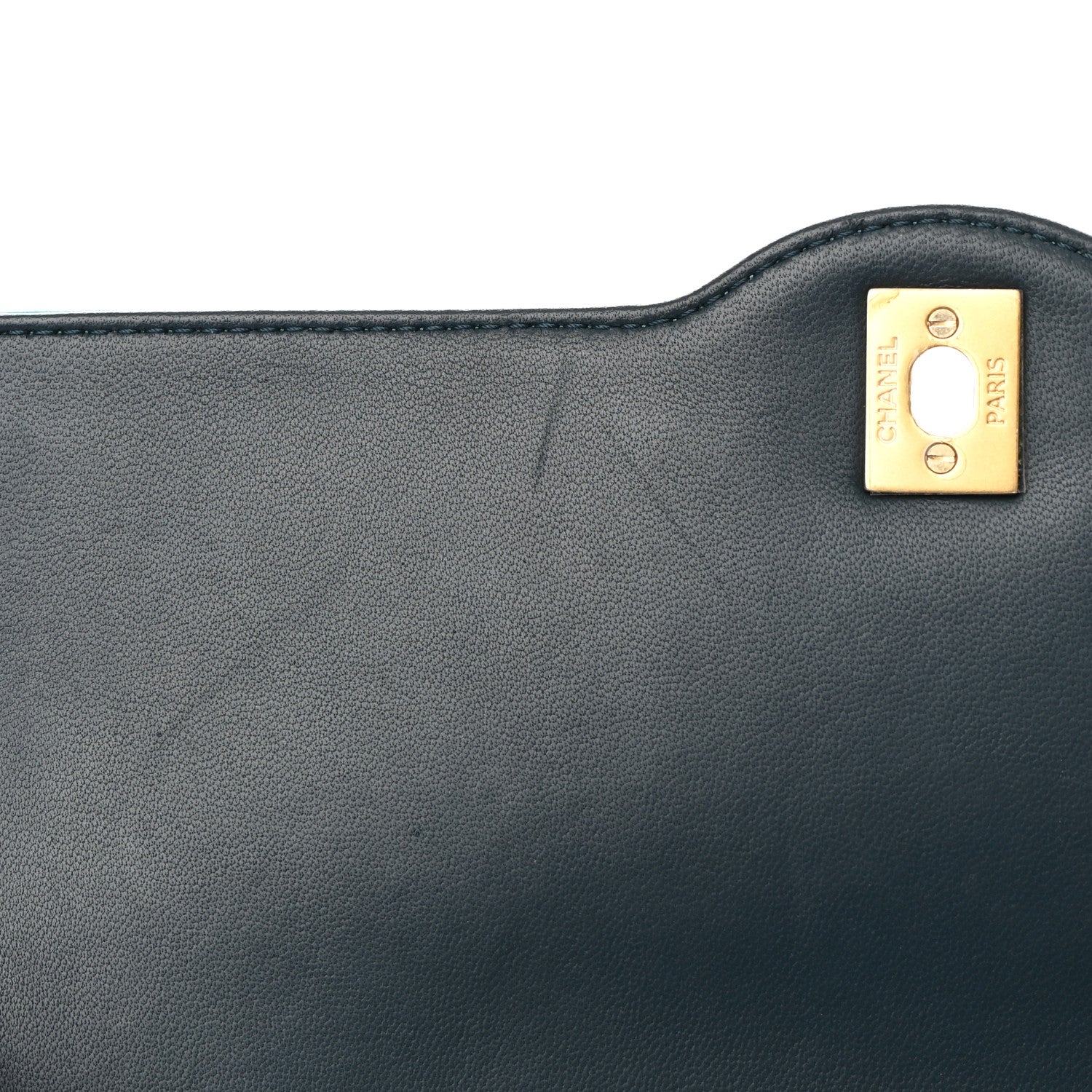Chanel Lambskin Quilted Bi-Color Flap Navy Turquoise 13 of 16