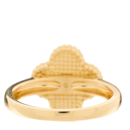 Van Cleef & Arpels 18K Yellow Gold Black Onyx Diamond Vintage Alhambra Ring 61 9.5 4 of 6