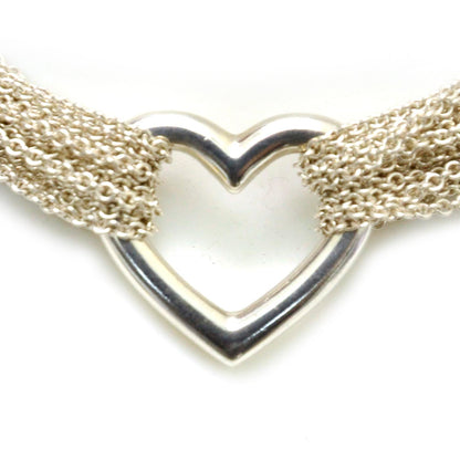 Tiffany Sterling Silver Heart Mesh Necklace 3 of 5