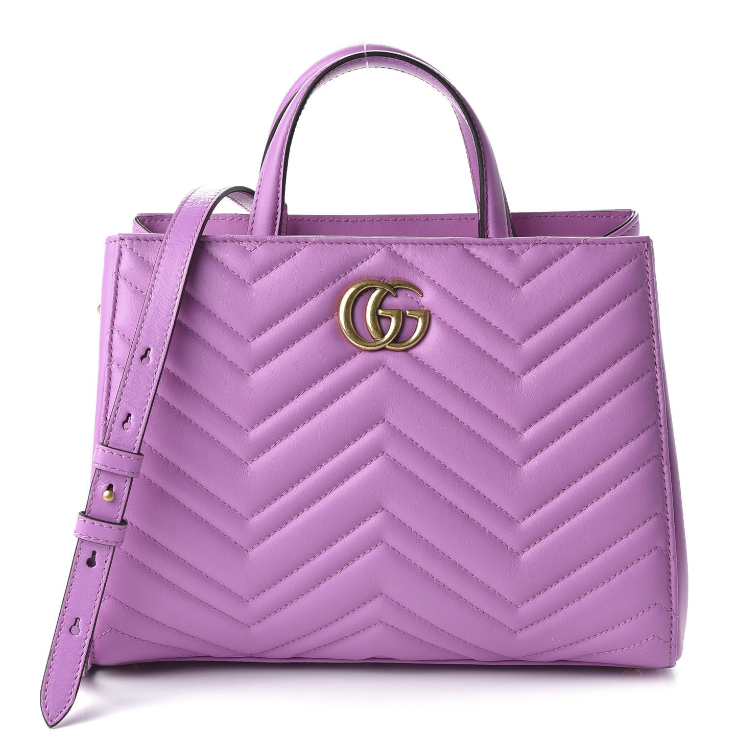 Calfskin Matelasse Small GG Marmont Tote Candy Mousse
