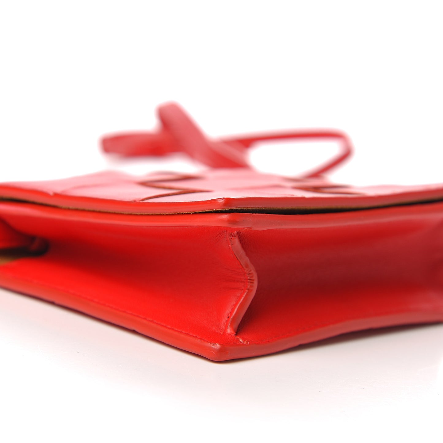 Lambskin Maxi Intrecciato Mini Cassette Crossbody Bag Bright Red