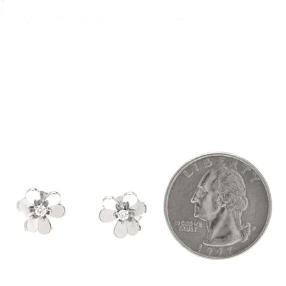 Van Cleef & Arpels 18K White Gold Diamond Mini Frivole Earrings 2 of 5