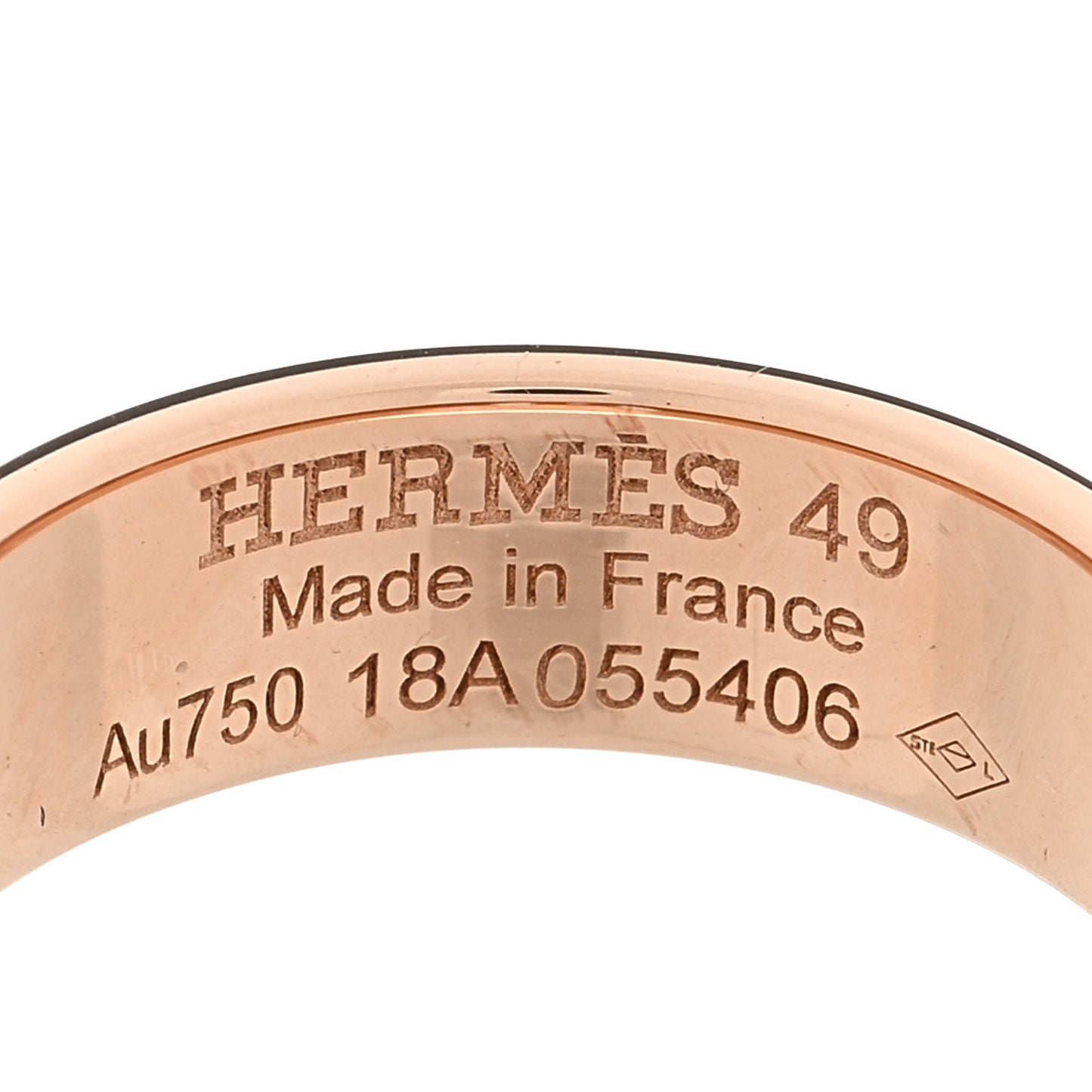 18K Rose Gold Diamond PM H D'Ancre Ring 49 5