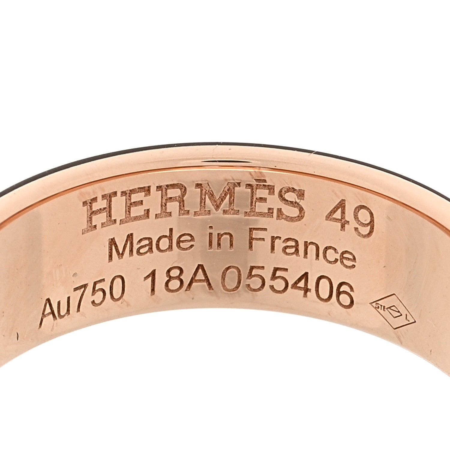 Hermes 18K Rose Gold Diamond PM H D'Ancre Ring 49 5 4 of 4