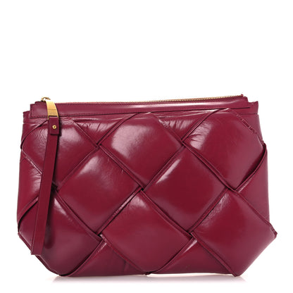 Bottega Veneta Nappa Maxi Intrecciato Padded Clutch Red 1 of 12