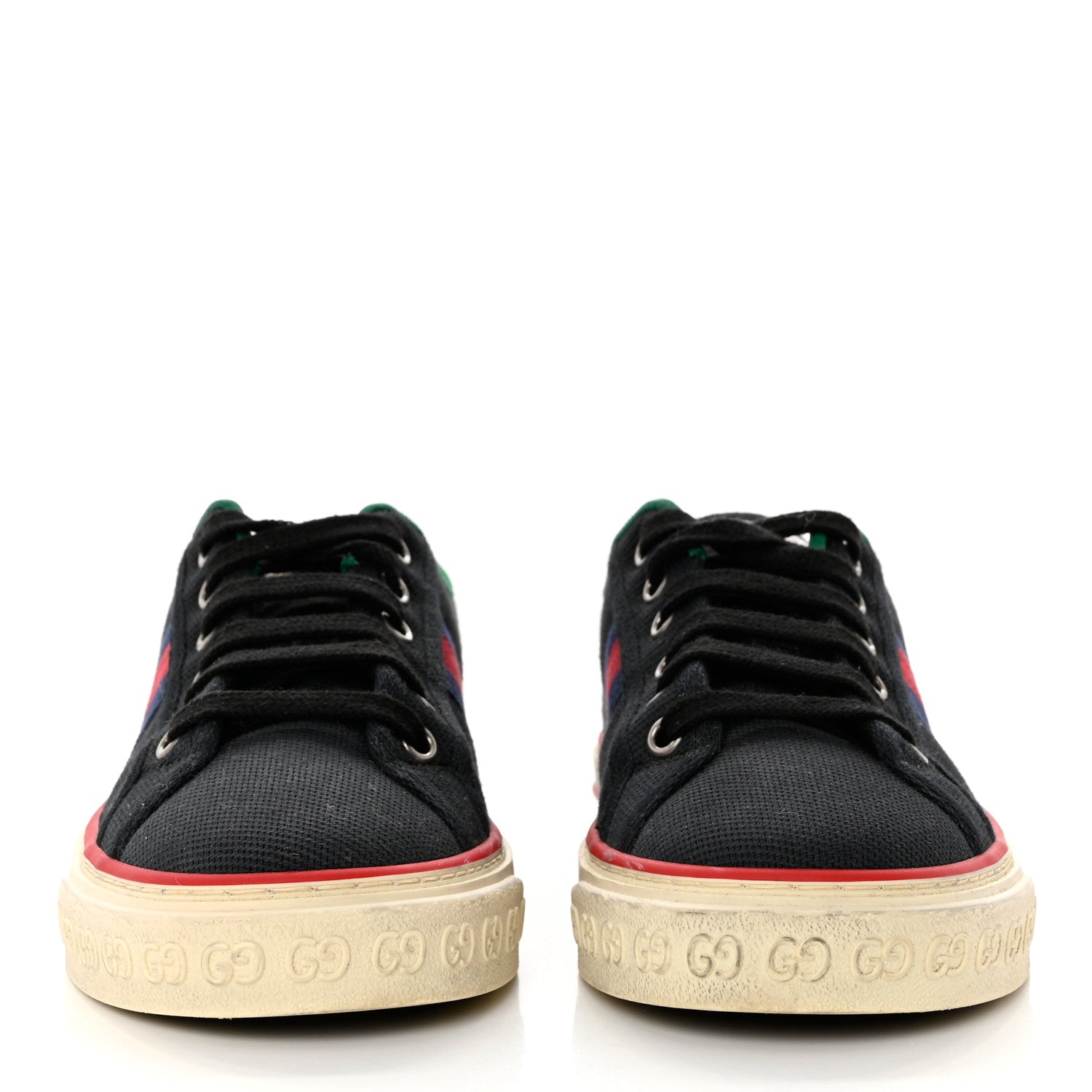 Gucci Canvas Web Womens 1977 Tennis Sneakers 37.5 Black 2 of 8