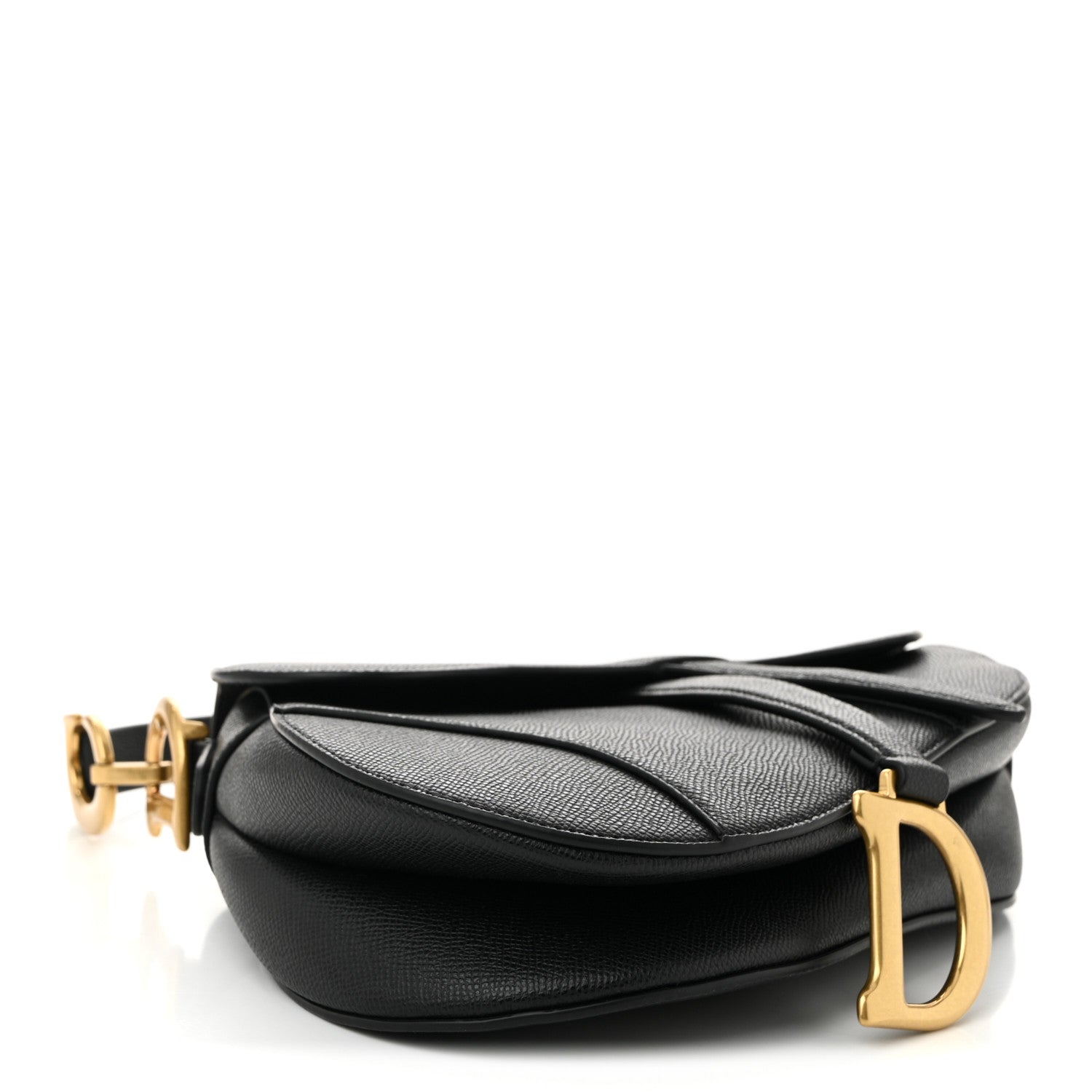 Christian Dior Grained Calfskin Saddle Bag Black 4 of 10