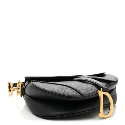 Christian Dior Grained Calfskin Saddle Bag Black 4 of 10