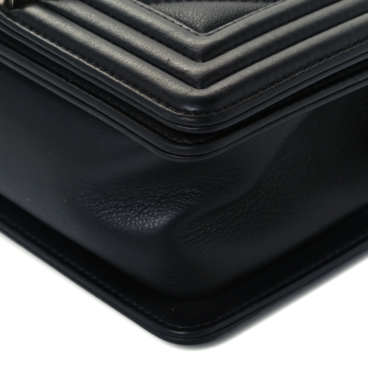 Chanel Calfskin Chevron Quilted Small Boy Flap Black 9 of 9