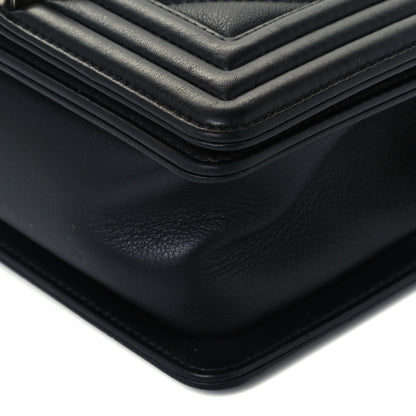 Chanel Calfskin Chevron Quilted Small Boy Flap Black 9 of 9