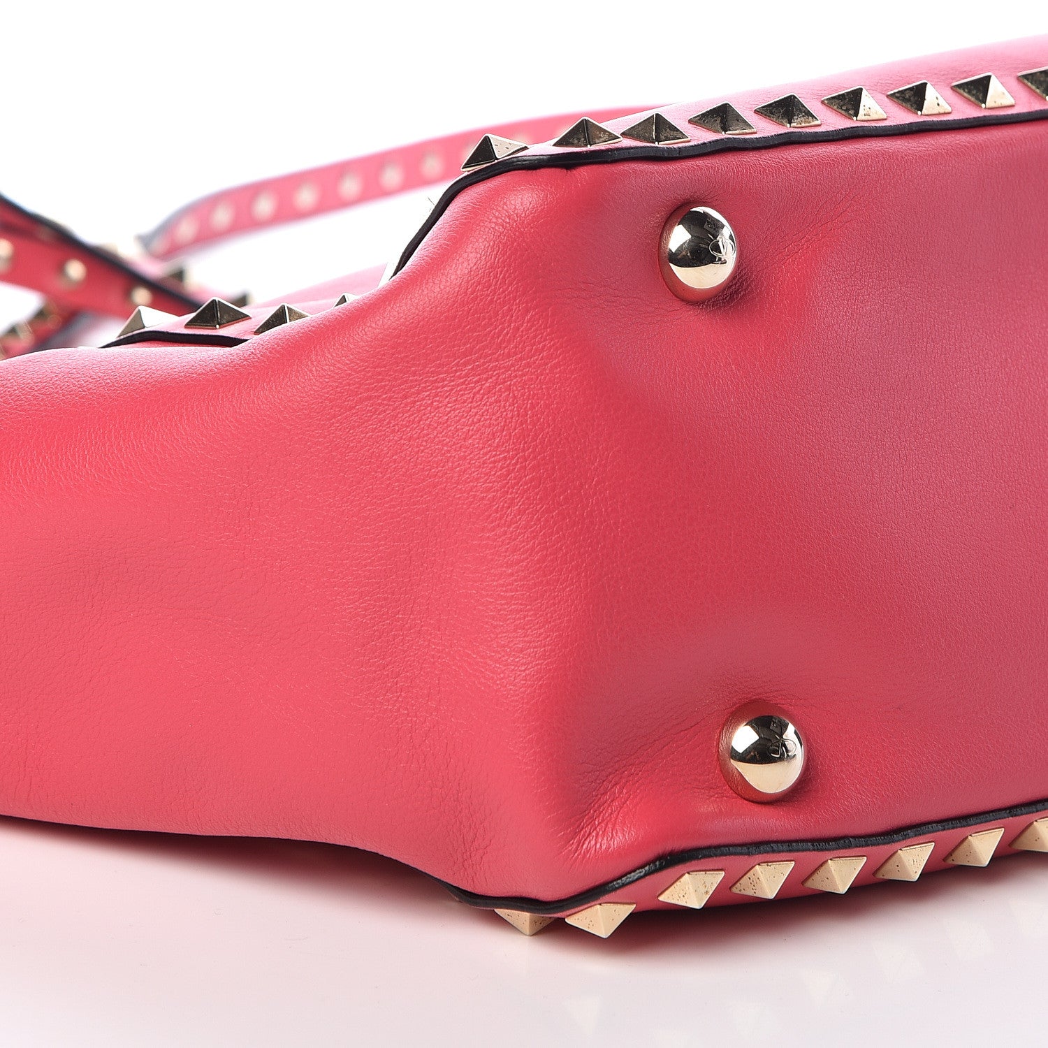 Valentino Garavani Vitello Small Rockstud Tote Deep Rose 8 of 9