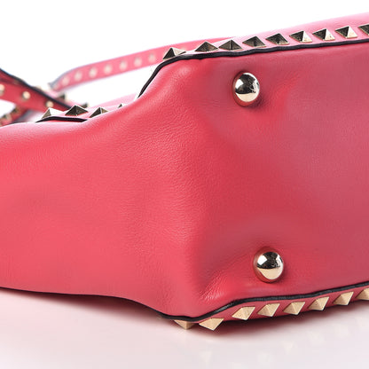 Valentino Garavani Vitello Small Rockstud Tote Deep Rose 8 of 9