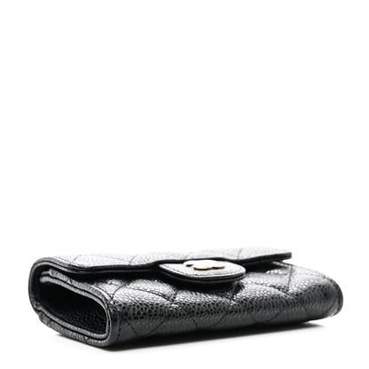 Chanel Caviar Quilted Flap Card Holder Wallet Black 4 of 9