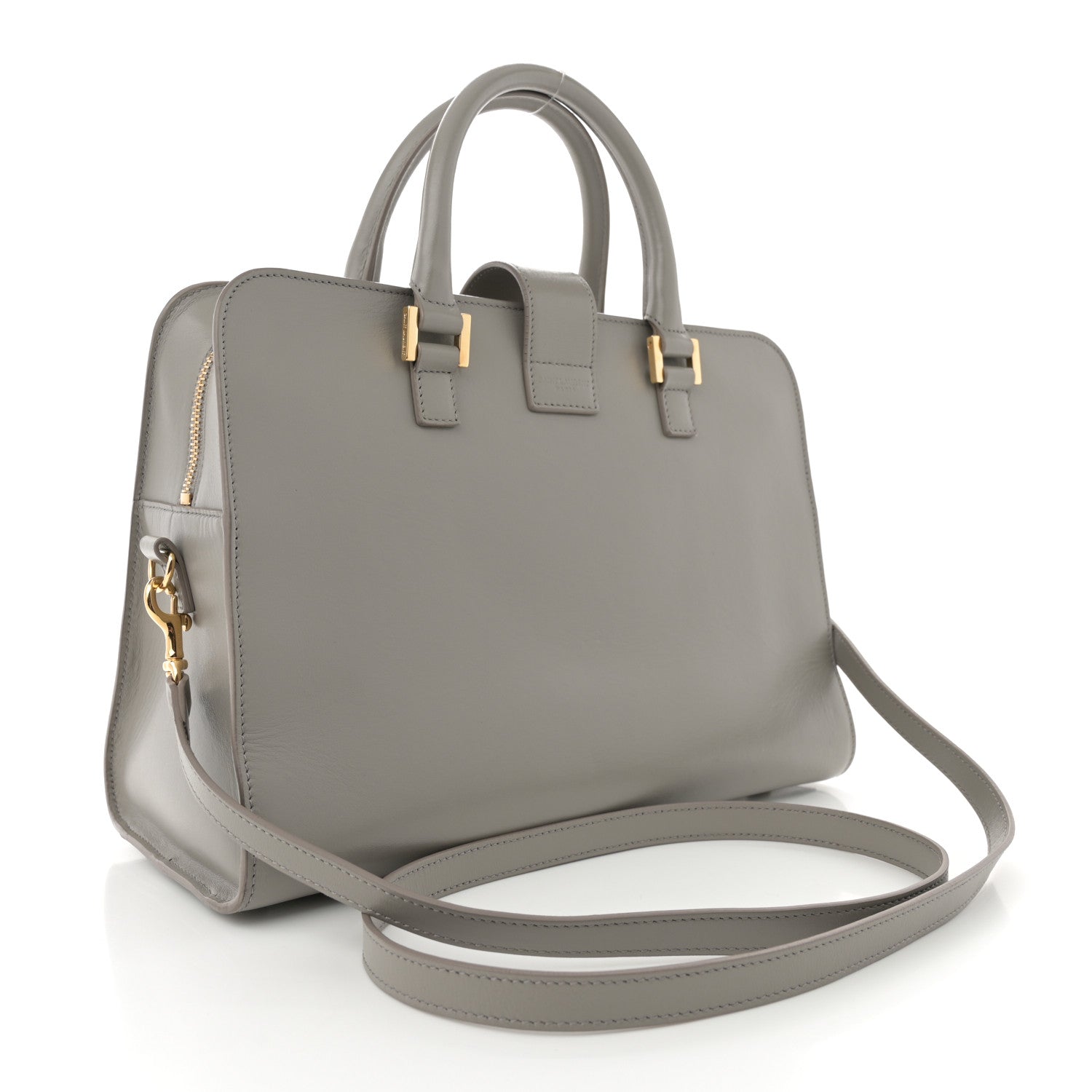 Saint Laurent Calfskin Small Monogram Cabas Fog 2 of 12