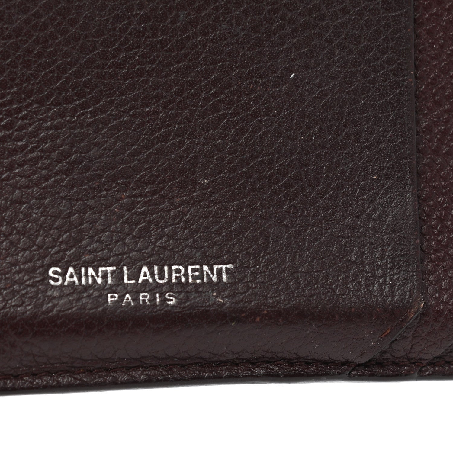 Saint Laurent Grained Calfskin 5 Fragments Zip Pouch Card Holder Bordeaux 9 of 11