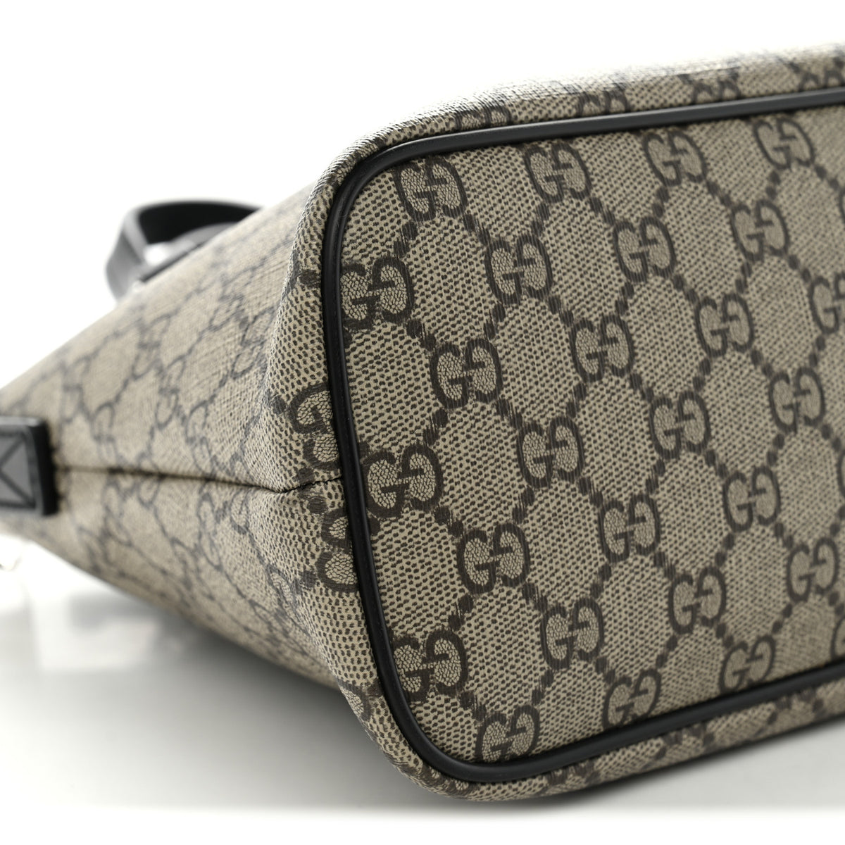 Gucci GG Supreme Monogram Small Zippered Tote Black 9 of 10