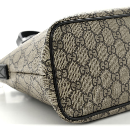 Gucci GG Supreme Monogram Small Zippered Tote Black 9 of 10