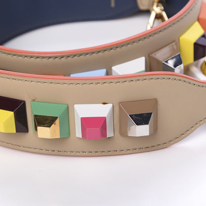 Fendi Vitello Century Plexiglass Bi-Color Studded Strap You Amido Blu Scuro 5 of 5