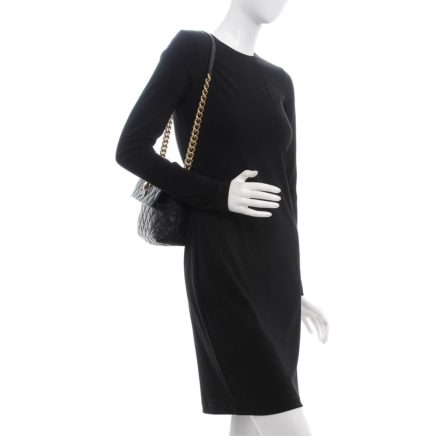 Lambskin Quilted The Large Single Flap Black
