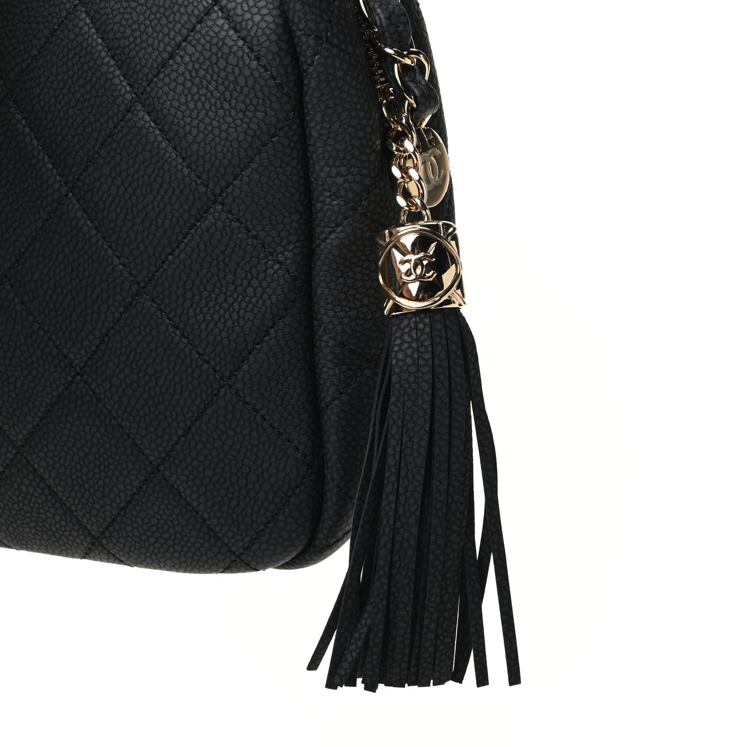 Chanel Iridescent Caviar Quilted Small Coco Tassel Camera Case Black 10 of 10