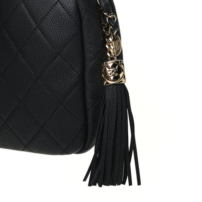 Chanel Iridescent Caviar Quilted Small Coco Tassel Camera Case Black 10 of 10