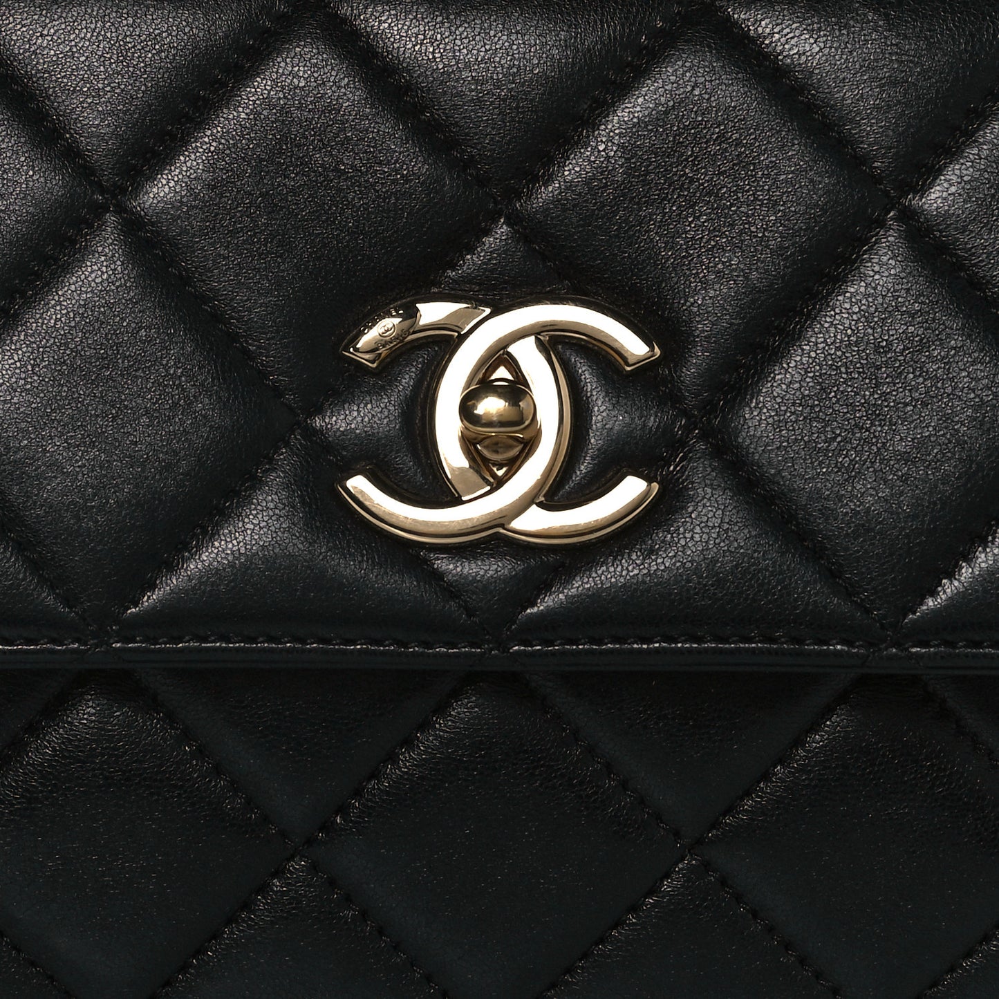 Lambskin Quilted Small Trendy CC Dual Handle Flap Bag Black