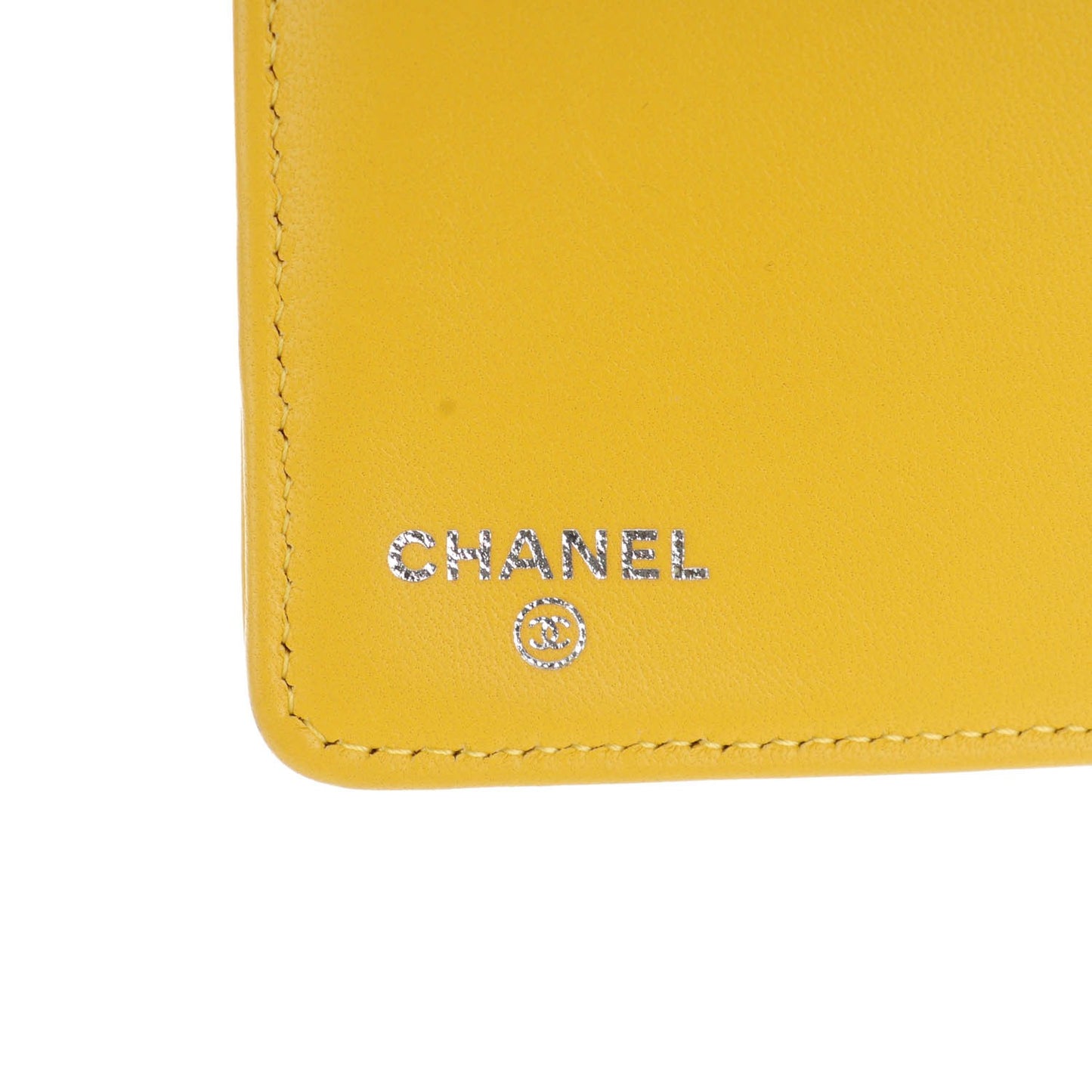 Lambskin Quilted Yen Wallet Yellow