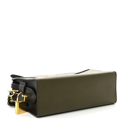 Prada Saffiano City Calfskin Bandoliera Bag Militare Black 4 of 11