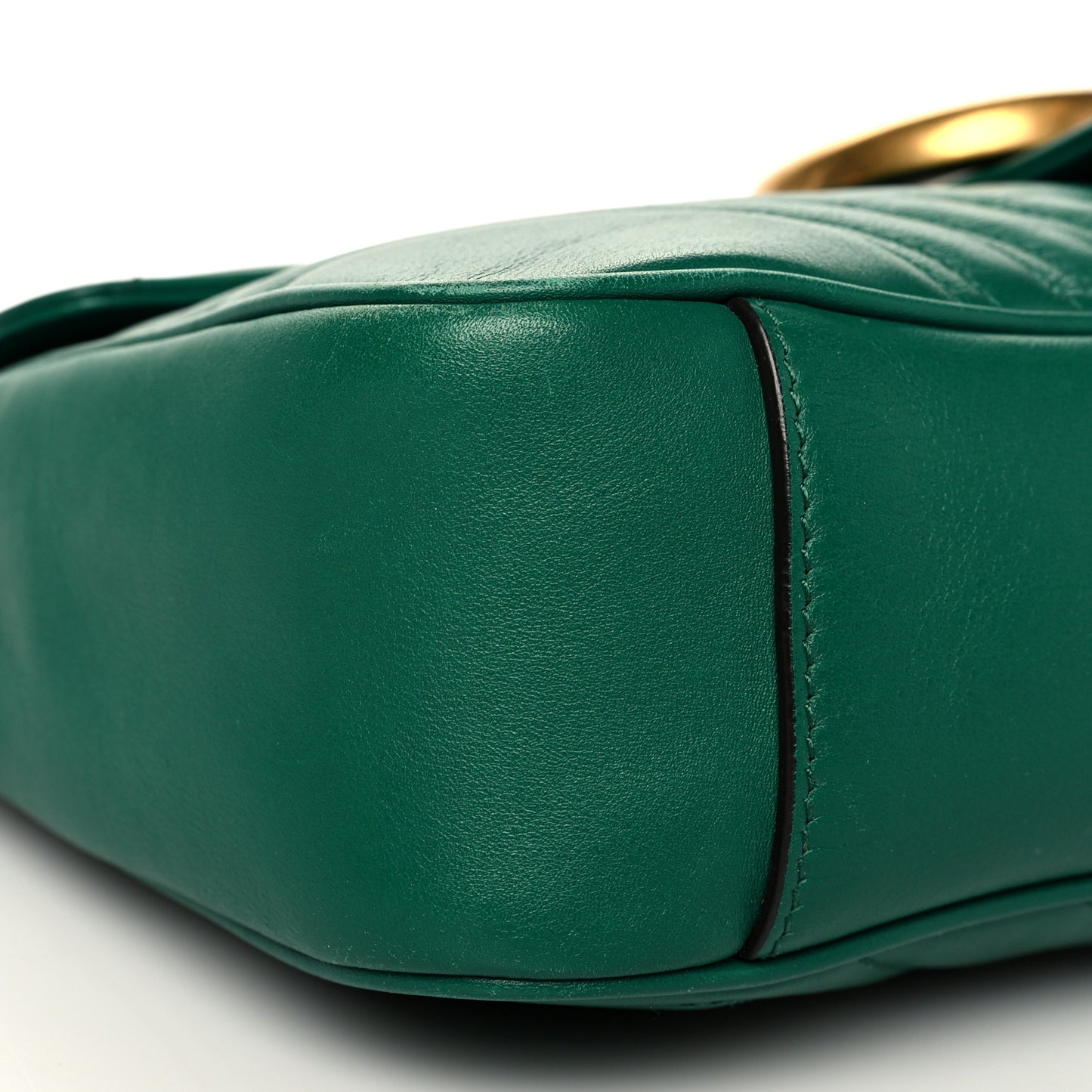 Calfskin Matelasse Medium GG Marmont Shoulder Bag Emerald Green