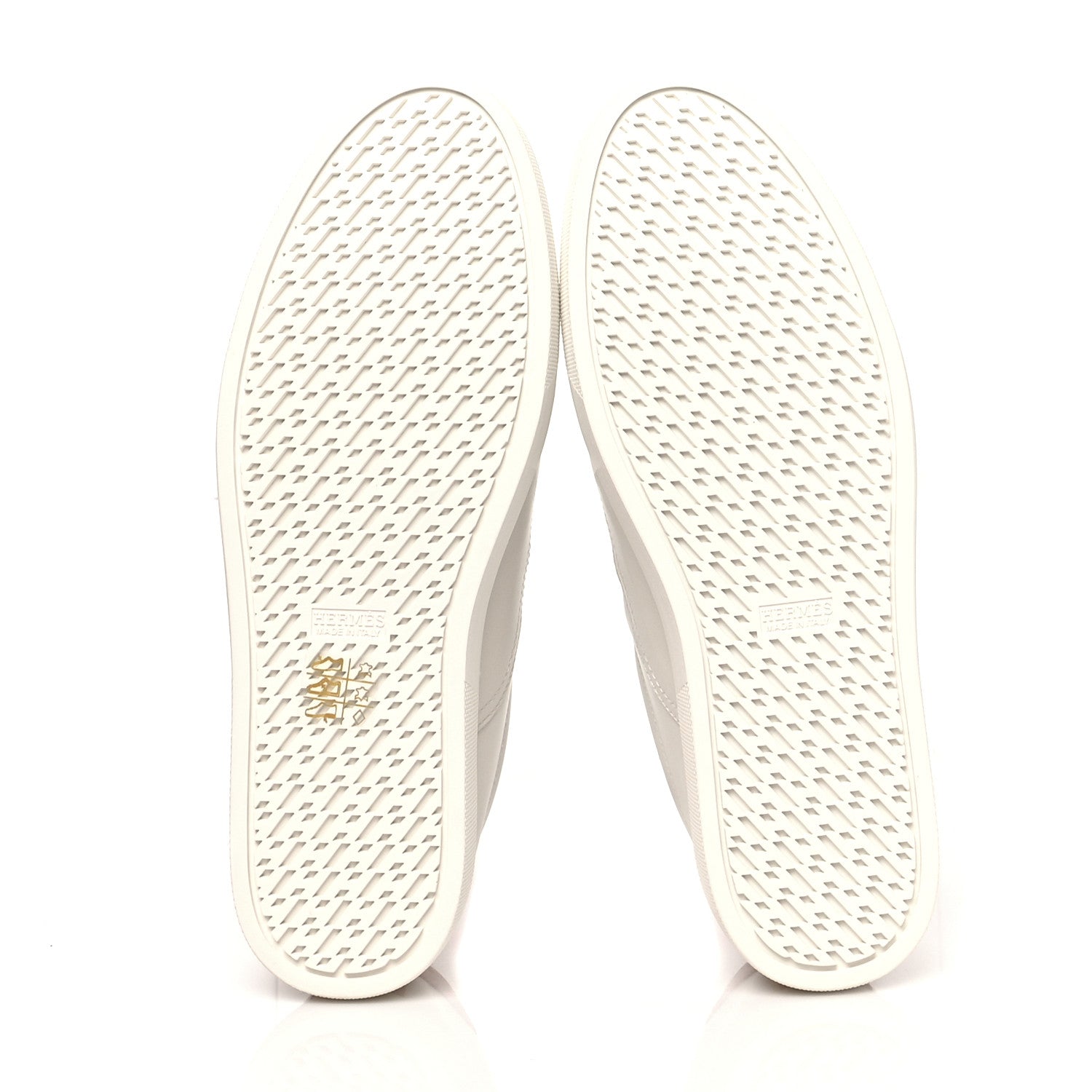 Hermes Calfskin Mens Quicker Sneakers 41 White Orange 6 of 9