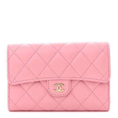 Chanel Lambskin Quilted Medium Flap Wallet Pink 1 of 9