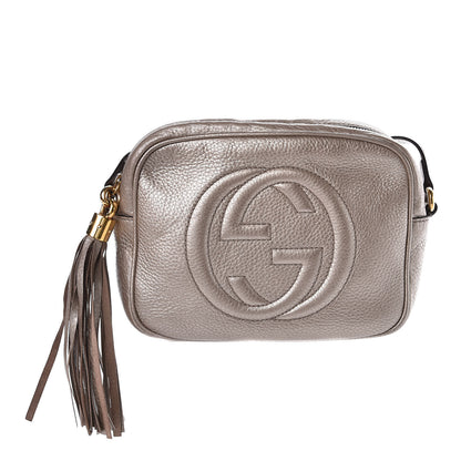 Gucci Metallic Pebbled Calfskin Small Soho Disco Bag Golden Beige 1 of 12