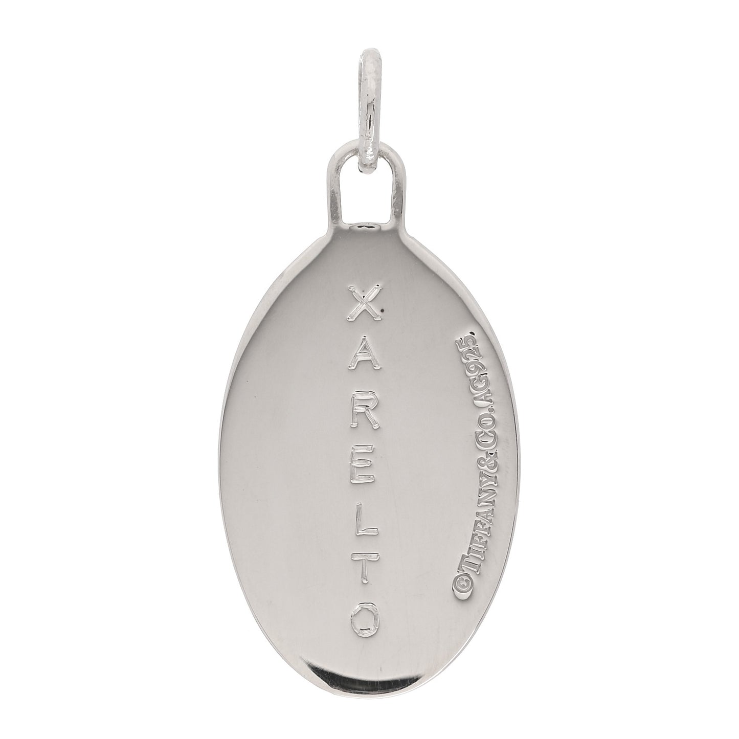 Sterling Silver Caduceus Oval Tag Pendant
